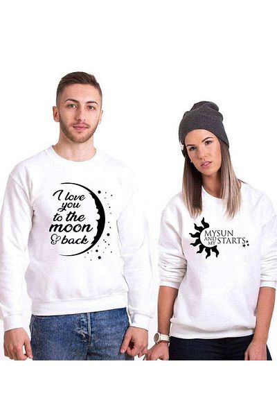 Tshirthane My Sun Love Moon Lover Combinations Sweatshirt Couple Combination