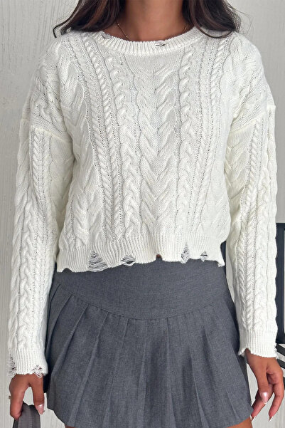 The Robi Ripped Detailed Knitted Pattern Knitwear Sweater