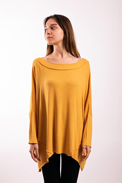 Gils Butik Three Quarter Sleeve Mustard Casual Spring Blouse