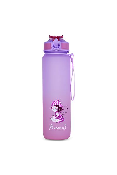 ANEMOSS Anker Muster Tritan Wasserflasche, 1000 ml, Rose