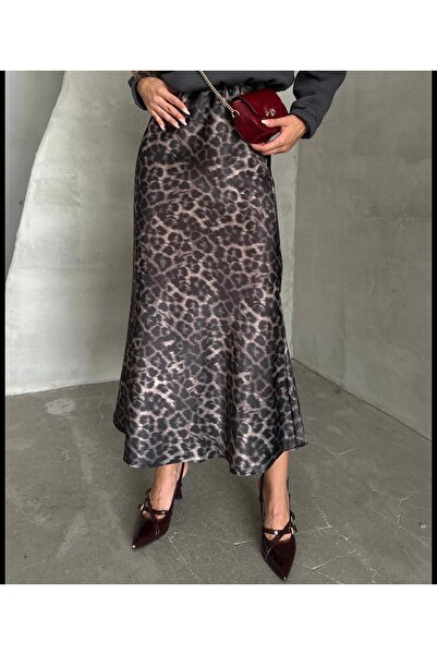 Mzr Collection Desenli saten etek