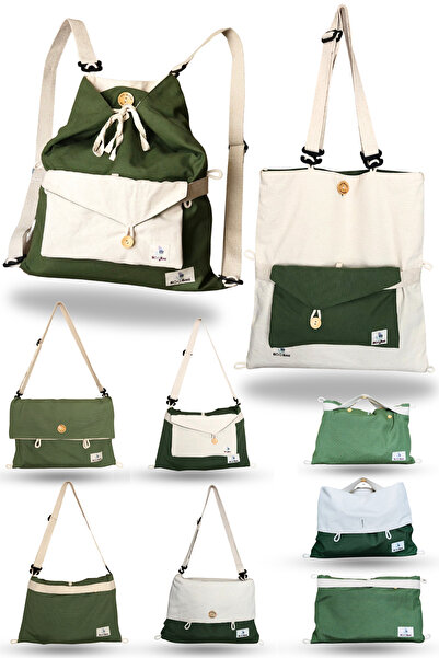 Art inside Çift Yönlü Yeşil Krem Sırt, Omuz, Bel, Göğüs, El, Postacı Çantası ...
