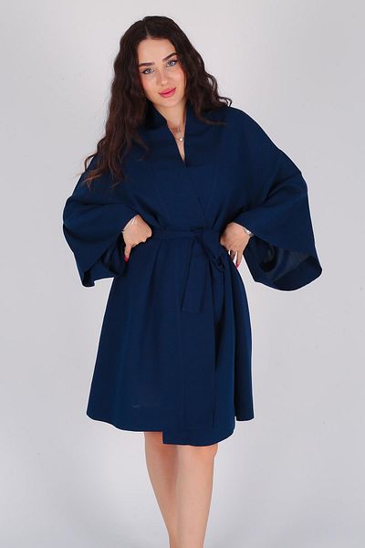 FACETTE Kimono de damă bleumarin - Design scurt legat