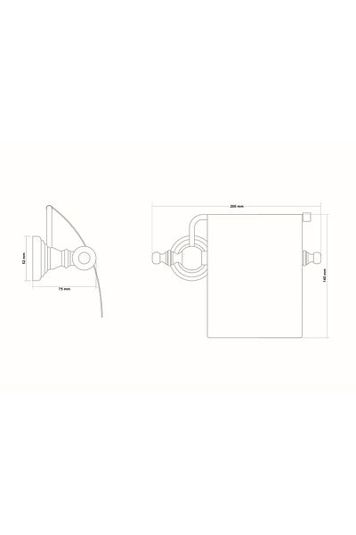 Saray Banyo Античен държач за хартия Artemis с капак