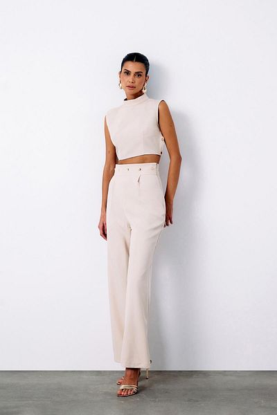 Sateen Ecru Waist Accessory Trousers
