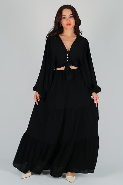 FACETTE طقم بلوزة وتنورة نسائية سوداء