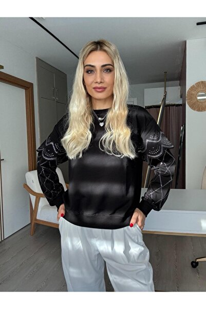 SEVA TEKSTİL سويت شيرت حجر أسود - موديل العلامة التجارية