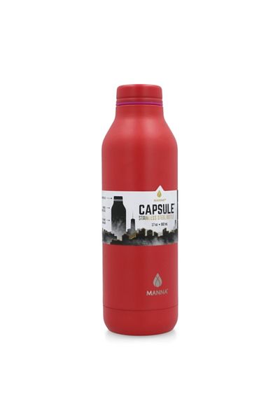 manna Capsule Powder Poppy Stainless Steel Water Bottle 502ml