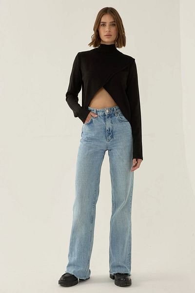 Hiccup Pulover din tricot cu gât turtleneck asimetric
