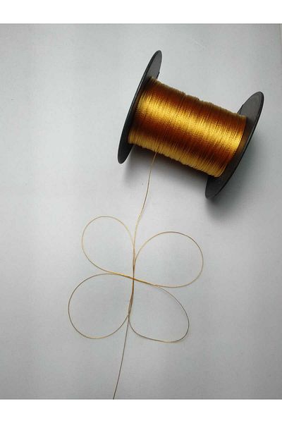 Eskişehir hobi sanat 100 μέτρα Σκούρο Χρυσό Κίτρινο Χρώμα 0,3 mm Λεπτό κορδόνι χάντρες προσευχής