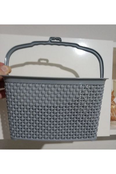 HANK TİCARET Gray Drop Model Clothesline Basket - 22X15X13 cm