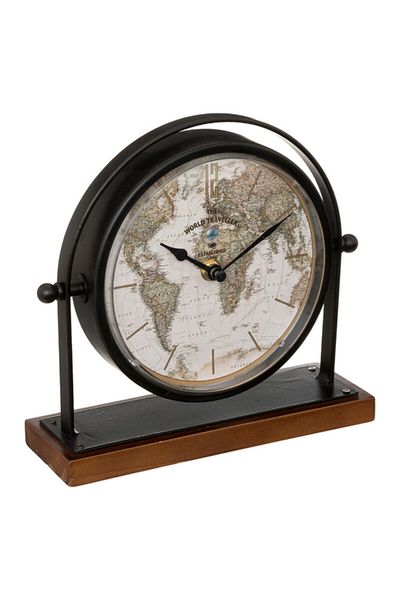 Atmosphera Flavia Retro Style Round Analog Table Clock 20cm 193118