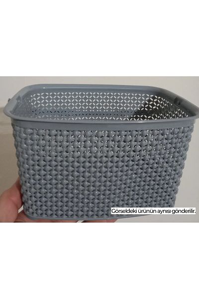 HANK TİCARET Gray Drop Model Clothesline Basket - 22X15X13 cm