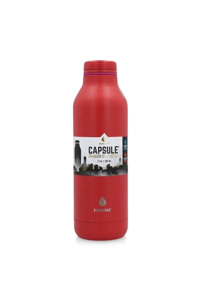 manna Capsule Powder Poppy Stainless Steel Water Bottle 502ml