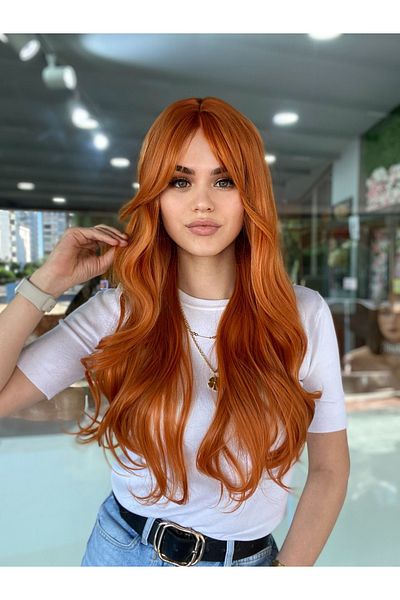 Fenomen Peruk Copper Riveted Wavy Custom Vip Hair Wig
