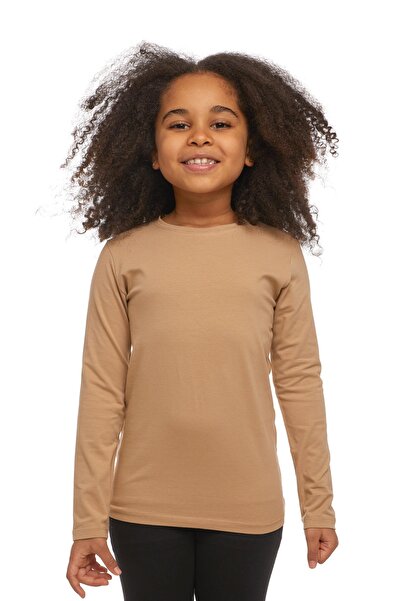 LOVETTI Tricou unisex pentru copii sezonier cu cafea cu lapte - decolteu, mânecă lungă