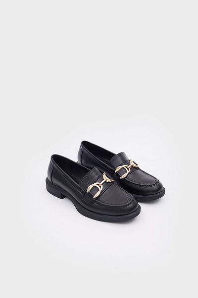 Lacheen 1081 Buckle Genuine Leather Women's Loafer Shoes