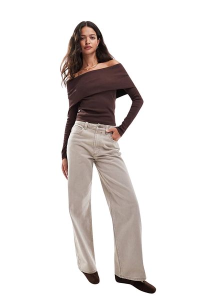 La Sarta Sagres Camisole Brown Off-Shoulder Μπλούζα