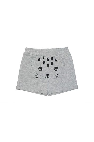 LOVETTI Gray Kangaroo Pocket Shorts for Girl
