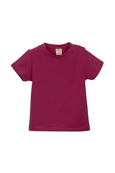 LOVETTI Plum Basic Unisex Baby Snap Neck Short Sleeve T-Shirt