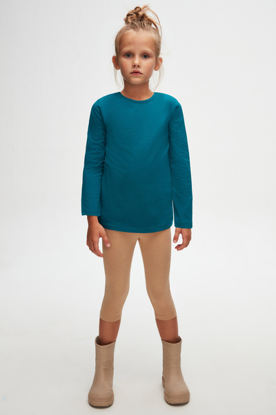 LOVETTI UniSex KidS T-Shirt - Dark Petrol, SeaSonal, Crew Neck, Long Sleeve