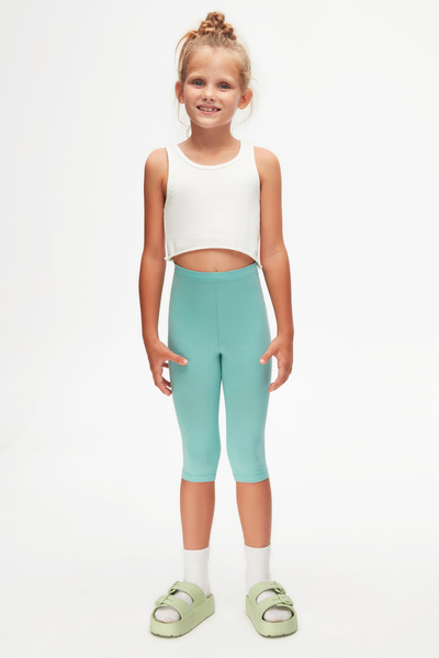 LOVETTI Çağla Green Girl's Tights Capri - Basic Below the Knee