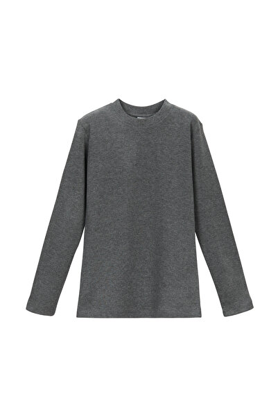 LOVETTI Ice Grey Basic Unisex Παιδικό μακρυμάνικο μπλουζάκι με λαιμόκοψη