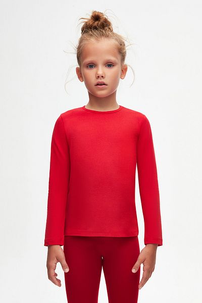 LOVETTI Light Red LycrA SeAsonAl Long Sleeve Girl's T-shirt