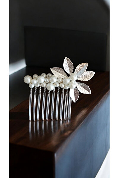 Eva Flore Pearl and Silver Leaf Bridal Engagement Maternity Hair Comb Hairpin 6 Pieces