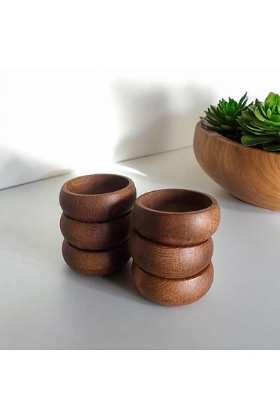 HEMASTORE Bamboo Round 6-Piece Snack Bowl presentation bowl 6 pieces