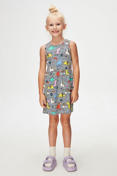 LOVETTI Unicorn Patterned Rainbow Girls' Sleeveless Dress