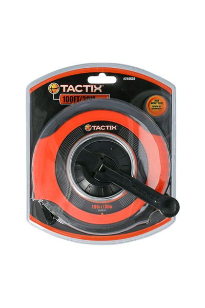 Tactix شريط قياس طويل بمقبض ناعم 100 قدم × 15 مم
