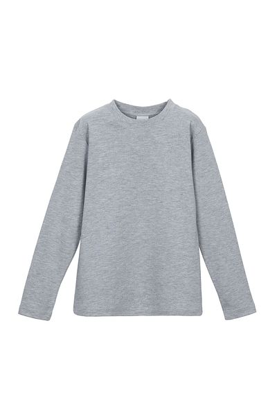 LOVETTI light GrAy Girl'S T-Shirt - Crew Neck, long Sleeve, Winter