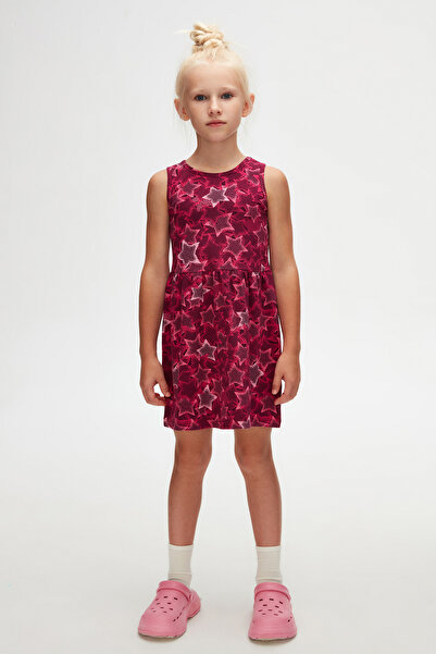 LOVETTI Pointing Stars Girls Pattern Sleeveless Dress