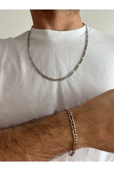 HERCY Men's Nostalgia Chain Necklace Bracelet Set| Men's Pendant| Men's Bracelet| Men's Chain Set