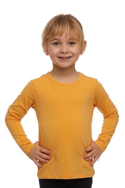 LOVETTI Girl - Yellow Melon Patterned Lycra Long Sleeve Seasonal T-shirt