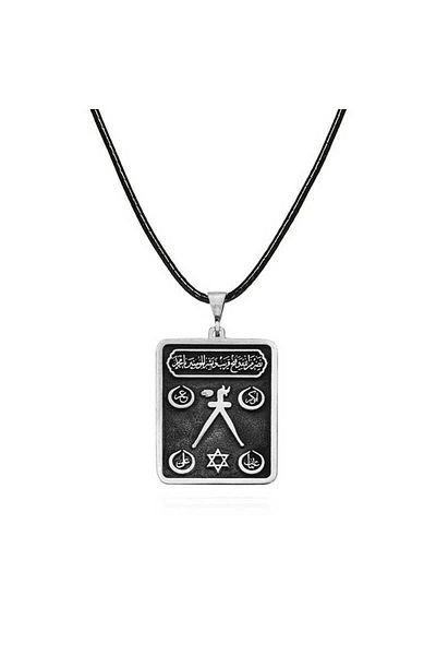 robotrend Silver Barbaros Have It Pasha Decoy Embroidered Necklace