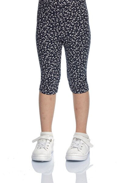 LOVETTI Κολάν Κάπρι για κορίτσια με μαύρο σχέδιο Flora Fauna μέχρι το γόνατο