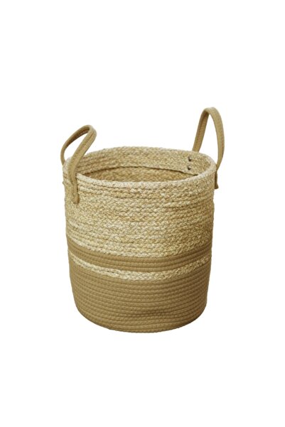 HONEYBEE Corn Husk and Cotton Lightweight Woven Storage Basket