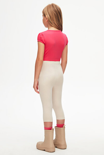LOVETTI Basic Stone Colored Girl's Knee Length Leggings Capri