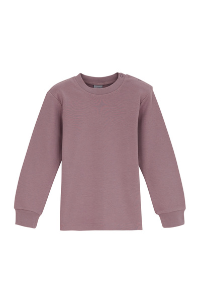 LOVETTI Gül Kurusu Basic Kız Bebek Çıtçıtlı Yaka Kışlık Uzun Kollu Tişört