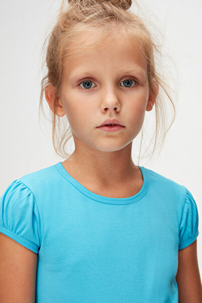 LOVETTI Ocean Blue Girl'S T-Shirt - Null Collar, Watermelon Sleeve