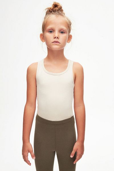 LOVETTI Camouflage Green Girl's Full Length Plain Basic Tights