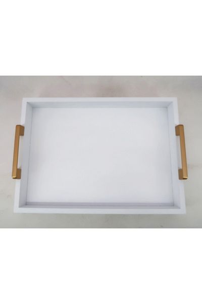 Felli Rectangular Wooden Tray with Handle Matte 42cm