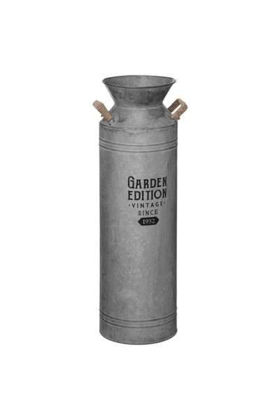 Atmosphera مزهرية حليب مزخرفة من الزنك بمظهر عتيق قوي 179290