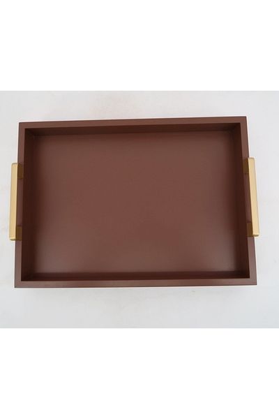 Felli Rectangular Wooden Tray with Handle Matte 42cm