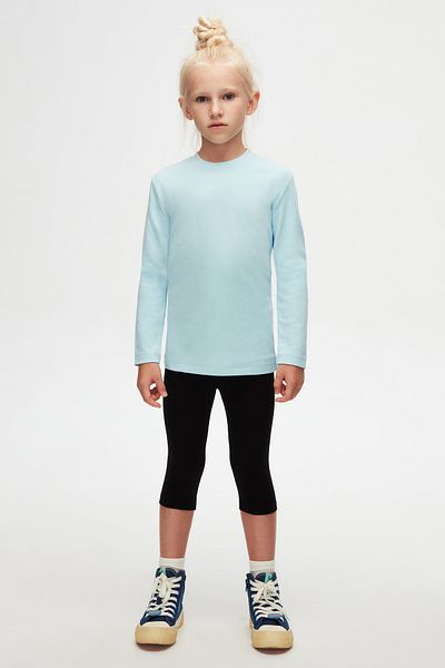 LOVETTI Girl'S Blue T-Shirt - Crew Neck, Long Sleeve, Winter DeSign