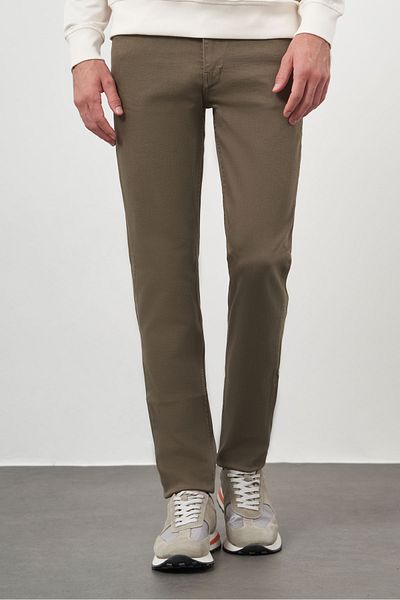 Morven Men's Khaki Seasonal Cotton 5 Pocket Dynamic Fit Jean Trousers
