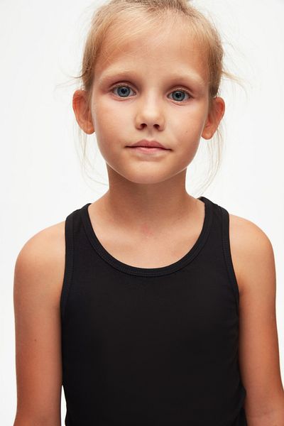 LOVETTI Black Basic Girl's Swimming Tank Top