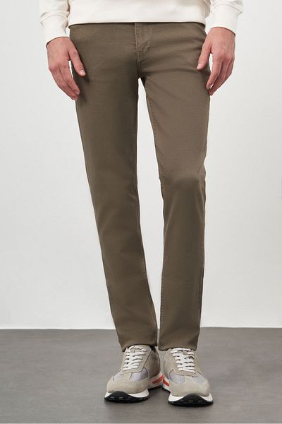 Morven Men's Khaki Seasonal Cotton 5 Pocket Dynamic Fit Jean Trousers
